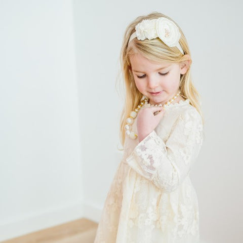 Lace Bell Sleeve Dress in Cream Lace Bell Sleeve Dress in Cream