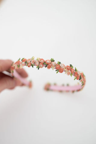 Peach and Terracotta Floral Headband Peach and Terracotta Floral Headband