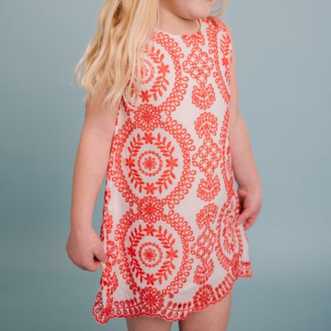 Orange Poppy Embroidered Dress Orange Poppy Embroidered Dress