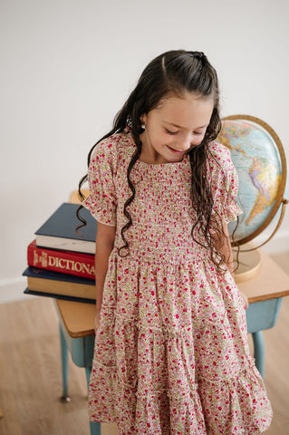 Emmy Pink Floral Smocked Dress Emmy Pink Floral Smocked Dress