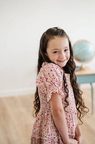 Emmy Pink Floral Smocked Dress Emmy Pink Floral Smocked Dress