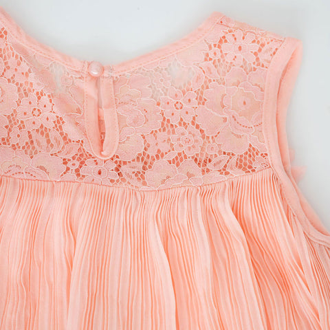 Peach Floral Pleat Dress Peach Floral Pleat Dress