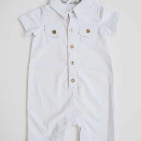 Boys Blessing/Christening Outfit - one piece stretch cotton romper