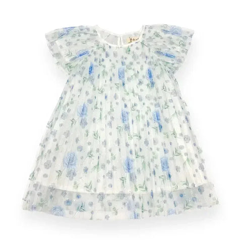 Doe a Dear - Blue Floral Pleated Dress - Premium children's boutique apparel item