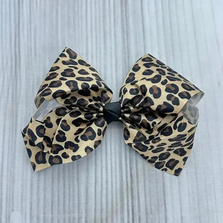 Cheetah Print Hair bow - Premium children's boutique apparel item