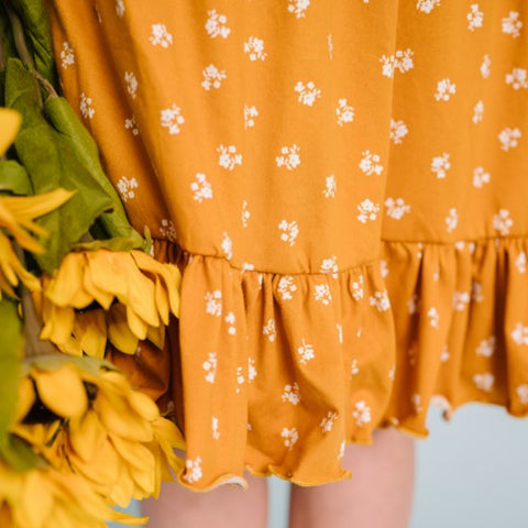 Mustard Floral Dress