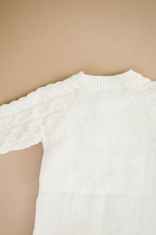 Hope & Henry | Baby Boy Organic Cable Knit Sweater Romper