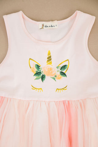 Doe a dear | Tulle Skirt Peach Unicorn Dress