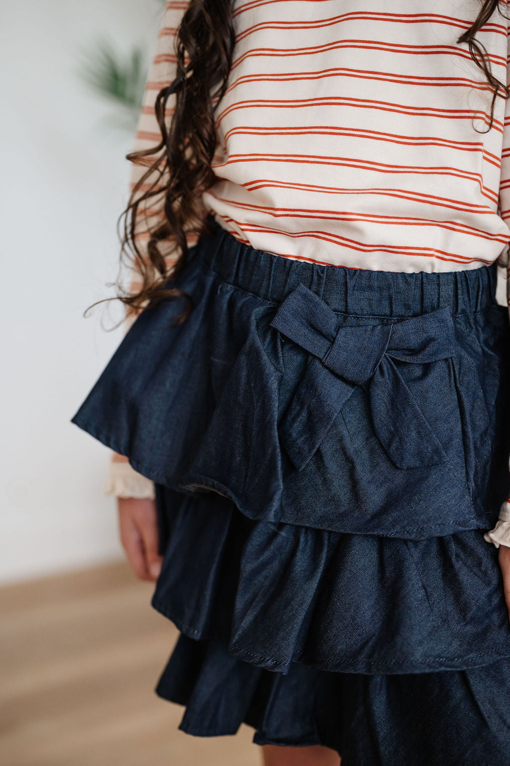 RuffleButts | Ruffled Denim Tiered Skirt