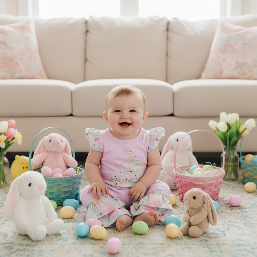 Clover Cottage | Lavender Bunny Romper