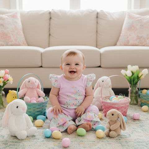Clover Cottage | Lavender Bunny Romper