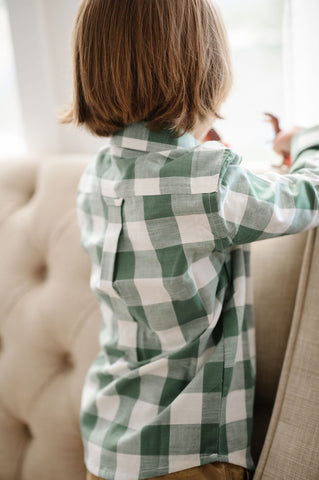 Rugged Butts Green Plaid Button Down Shirt