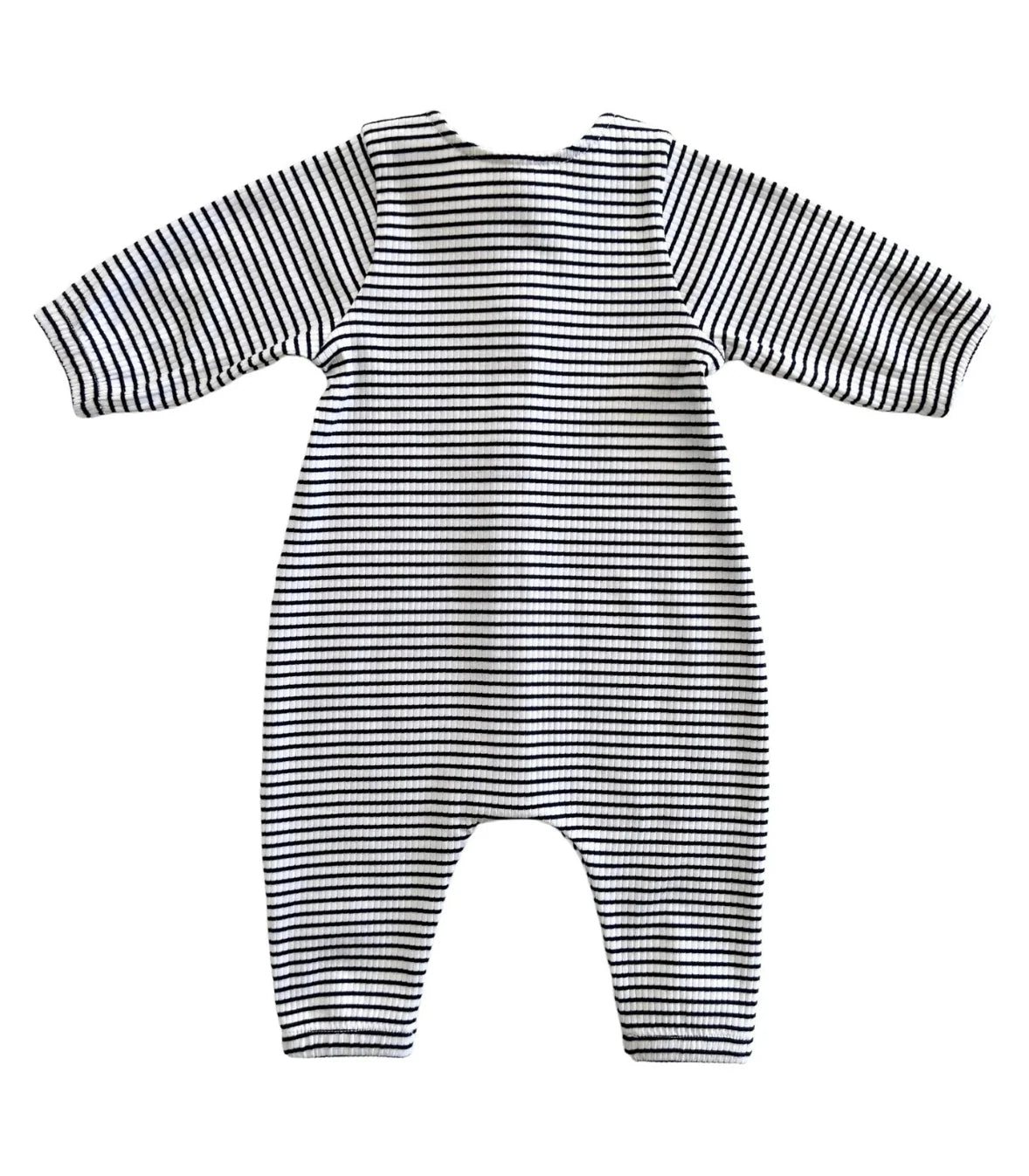 SIIX | Black Stripe / Organic Ribbed Long Sleeve Bay Jumpsuit