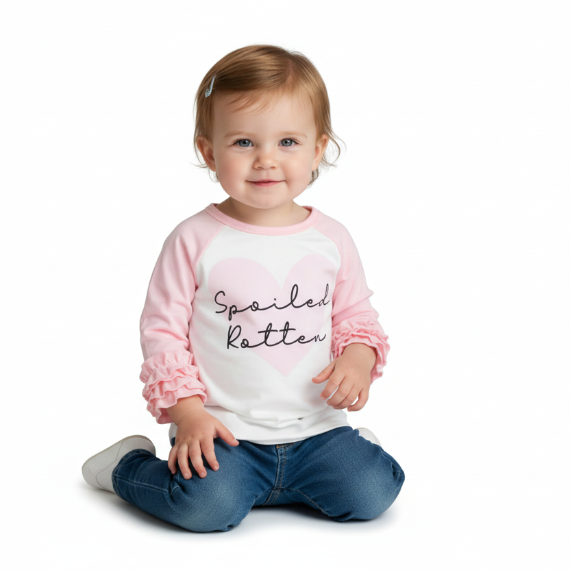 Spoiled Rotten - Signature Girls Tee Shirt - Premium quality boutique clothing detail (Image 4 of 10)