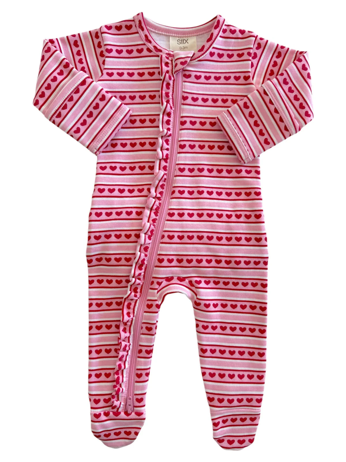 Valentine Stripe Footie Pajamas