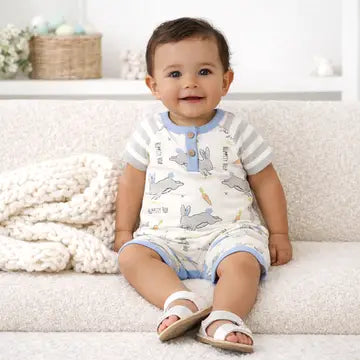 Tesa Babe | Baby Boy's Easter Parade Cotton Romper